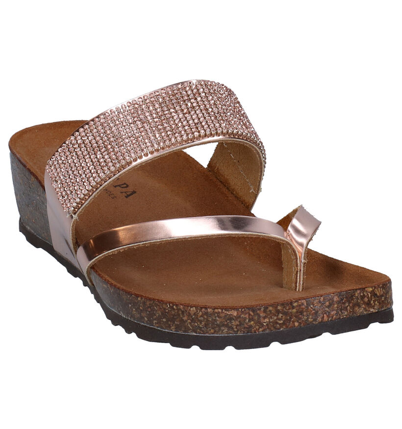 Scapa Rose gold Teenslippers in kunstleer (288773)