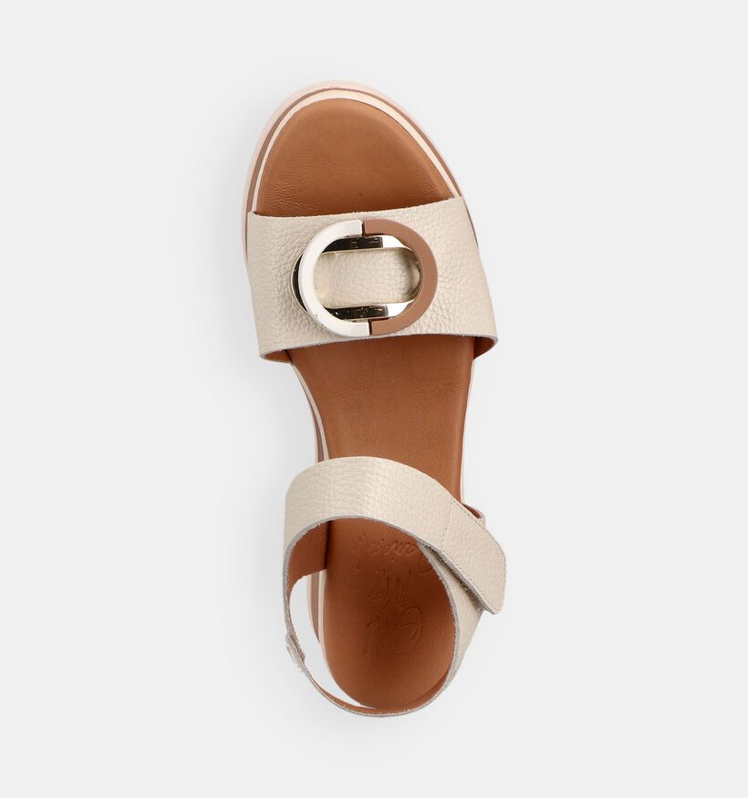 Oh My Sandals Sandales compens&eacute;es en &Eacute;cru pour femmes (373341)