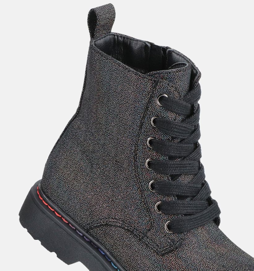 Milo & Mila Boots &agrave; lacets en Noir pour filles (378698)