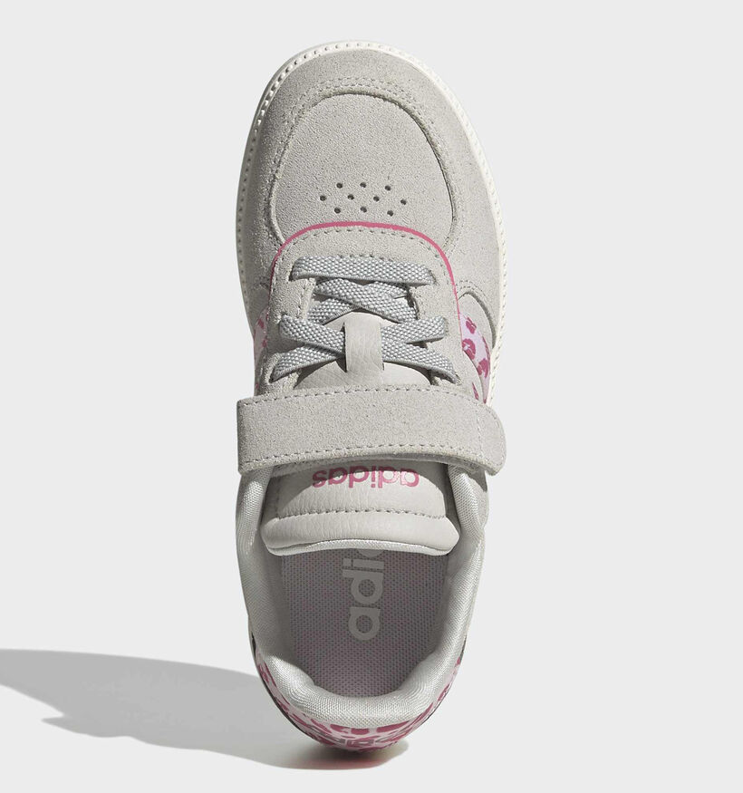 adidas Breaknet Sleek Baskets basses en Gris/Rose pour filles (375410)