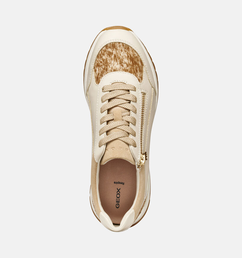 Geox Desya Donkerbeige Sneakers met Sleehak voor dames (376390) - geschikt voor steunzolen