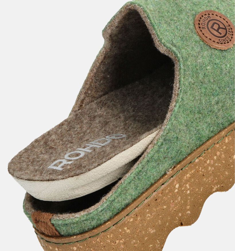 Rohde Groene Open Pantoffels voor dames (364830) - geschikt voor steunzolen