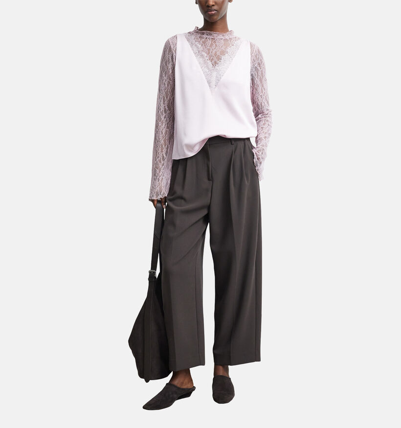 comma Kanten Lila t-shirt met Lange Mouwen voor dames (384123)