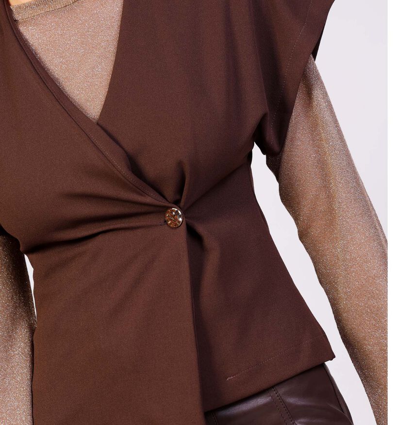 SISTERS POINT Gevela Donkerbruine Blouse voor dames (371981)