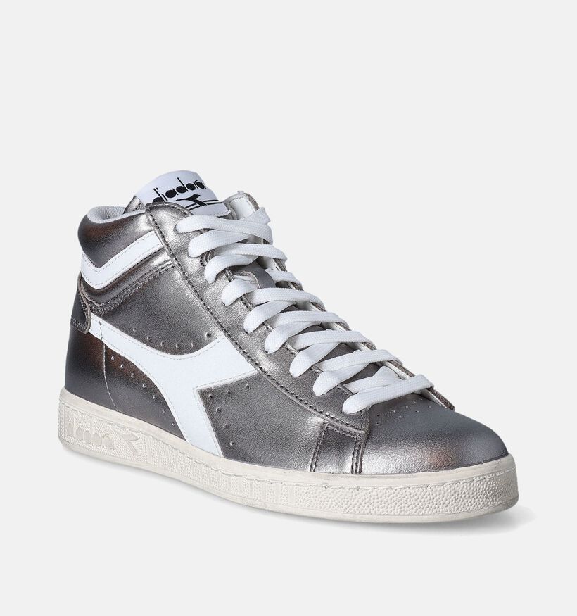 Diadora Game L High Metallic Zilveren Sneakers voor dames (350838)