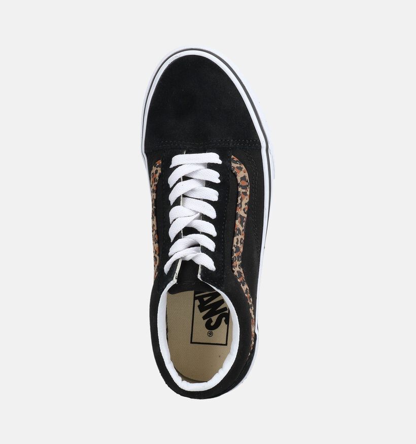 Vans Old Skool Zwarte/Leopard Sneakers voor meisjes (376414)