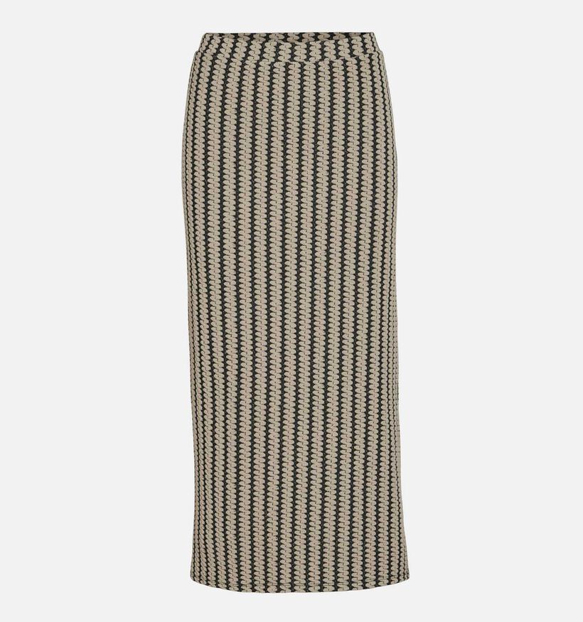 Vila Hella Jaquard Lange Rok Beige/Zwart voor dames (364087)