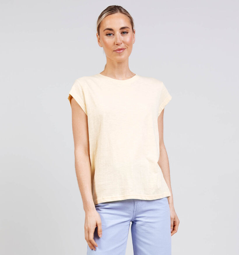 Minus Leti Soft Yellow Lichtgele T-shirt voor dames (374239)