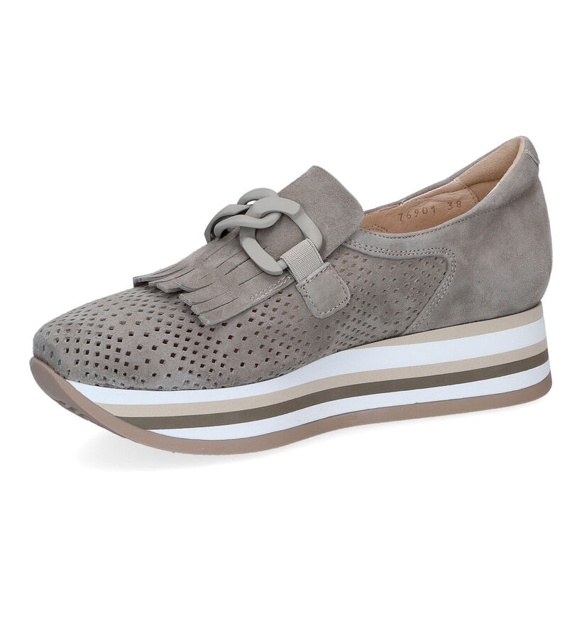 Softwaves Taupe Mocassins voor dames (308388) - geschikt voor steunzolen