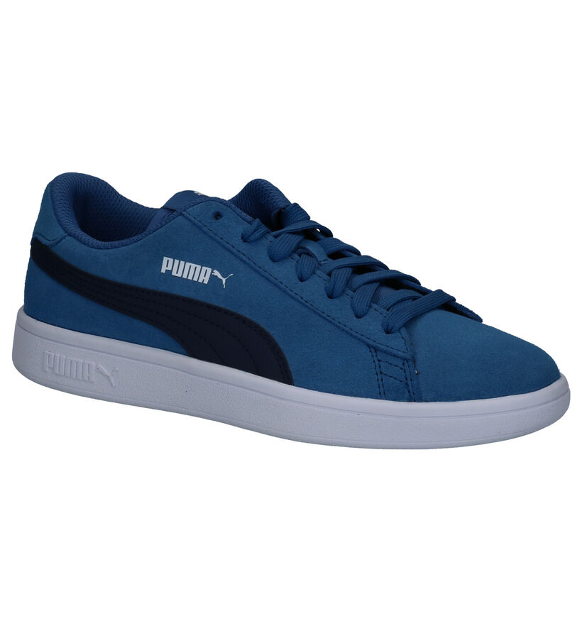 Puma Smash Blauwe Sneakers in daim (293447)