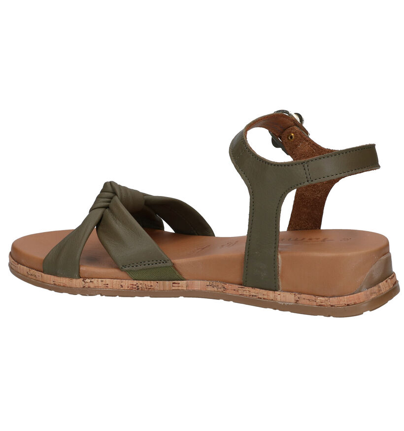 Tamaris Touch it Kaki Sandalen in leer (291671)