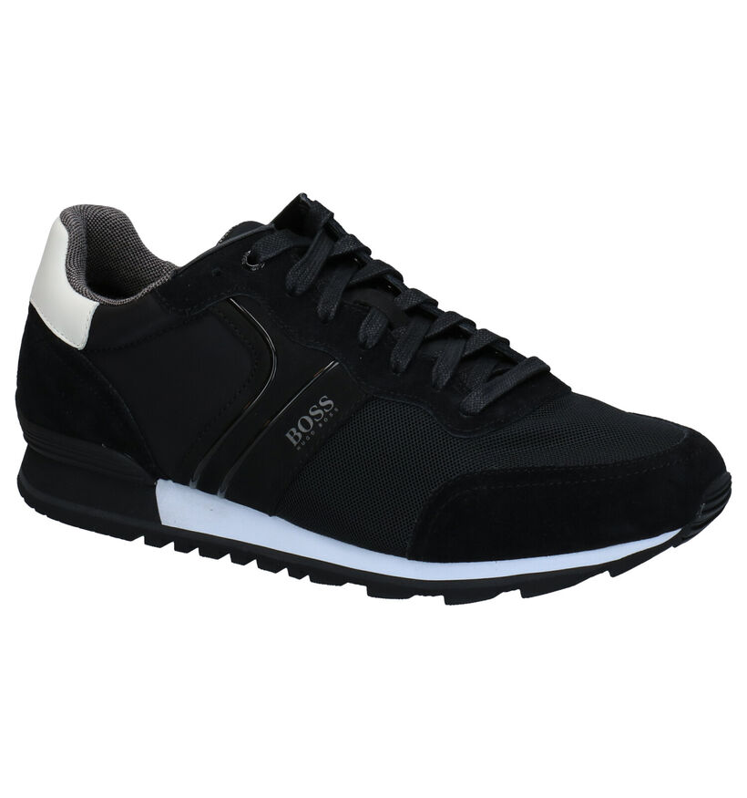 Boss Parkour Runn Blauwe Veterschoenen in leer (296446)