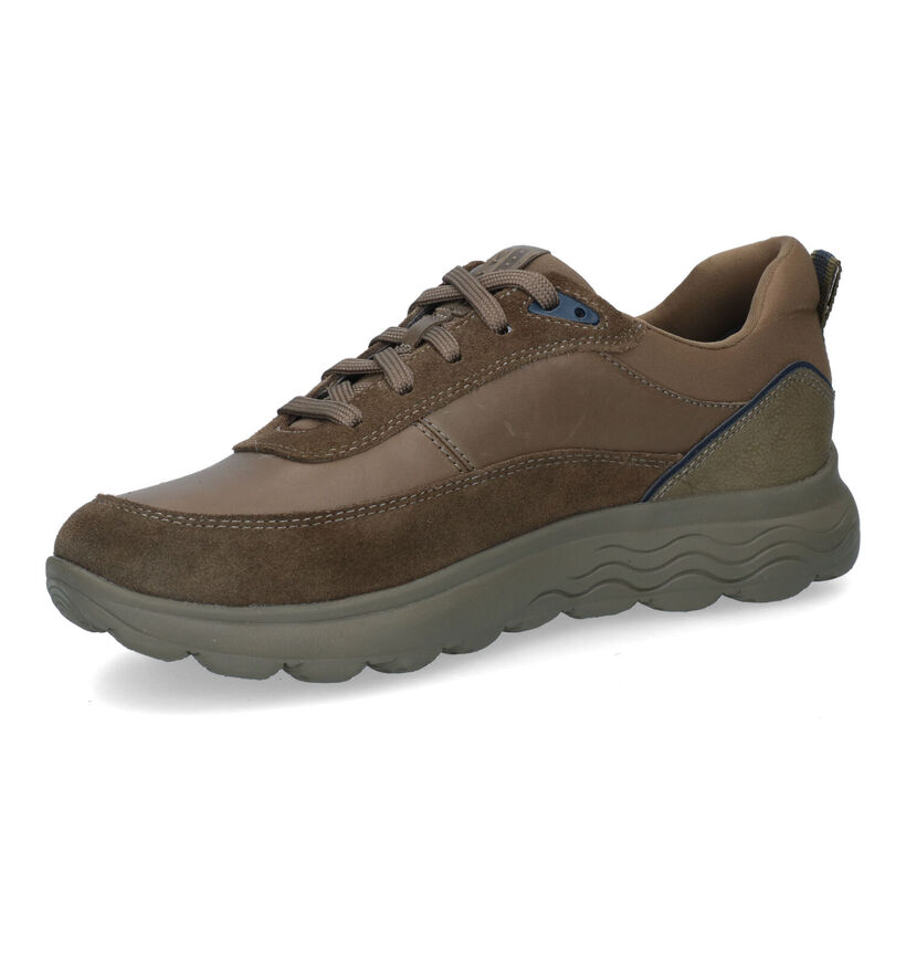 Geox Spherica Groene Veterschoenen voor heren (312685) - geschikt voor steunzolen