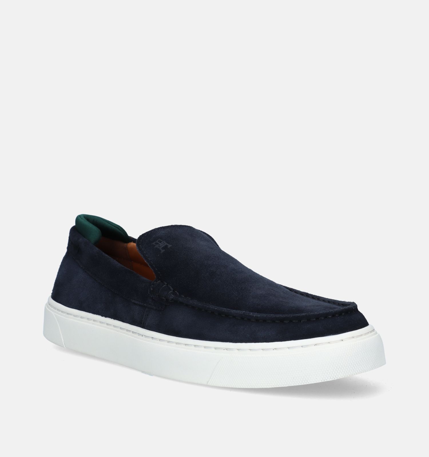 Tommy Hilfiger Casual Suede Blauwe Instappers Heren Lage schoenen Online op TORFS.BE