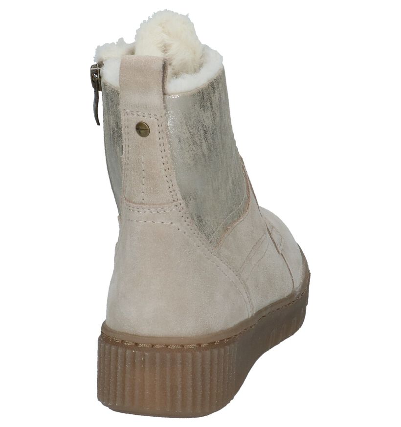 Lichtbeige Boots met Rits/Veter Tamaris in daim (226708)