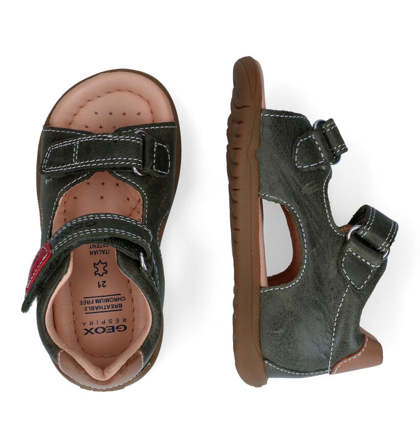 Geox Macchia Kaki Sandalen in leer (311035)