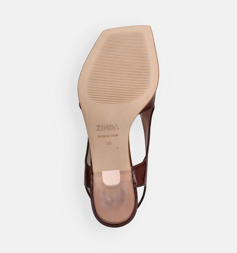 Zinda Sandales &agrave; talons en Brun fonc&eacute; pour femmes (373655)