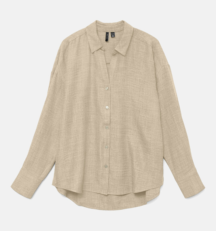 Vero Moda Curve Melaney Queen Lichtbeige Blouse voor dames (369321)