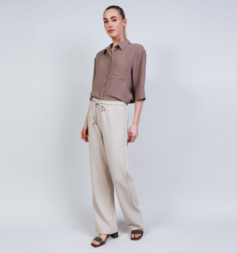 Pieces Talia Pantalons de jogging en Beige pour femmes (369193)