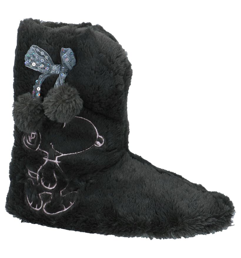 Donkergrijze Pantoffels Snoopy in stof (226599)