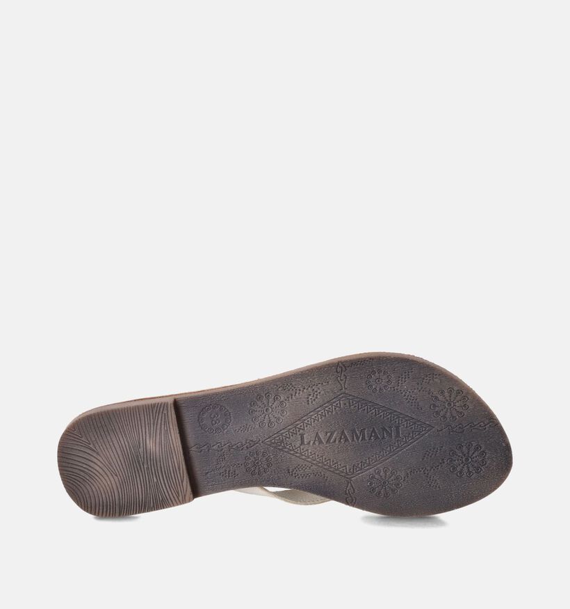 Lazamani Nu-pieds plates en Beige pour femmes (357746)