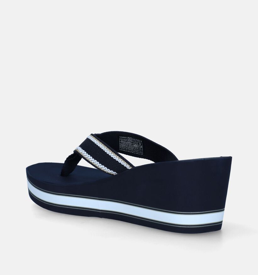 Tommy Hilfiger Wedge Beach Blauwe Teenslippers voor dames (336398)