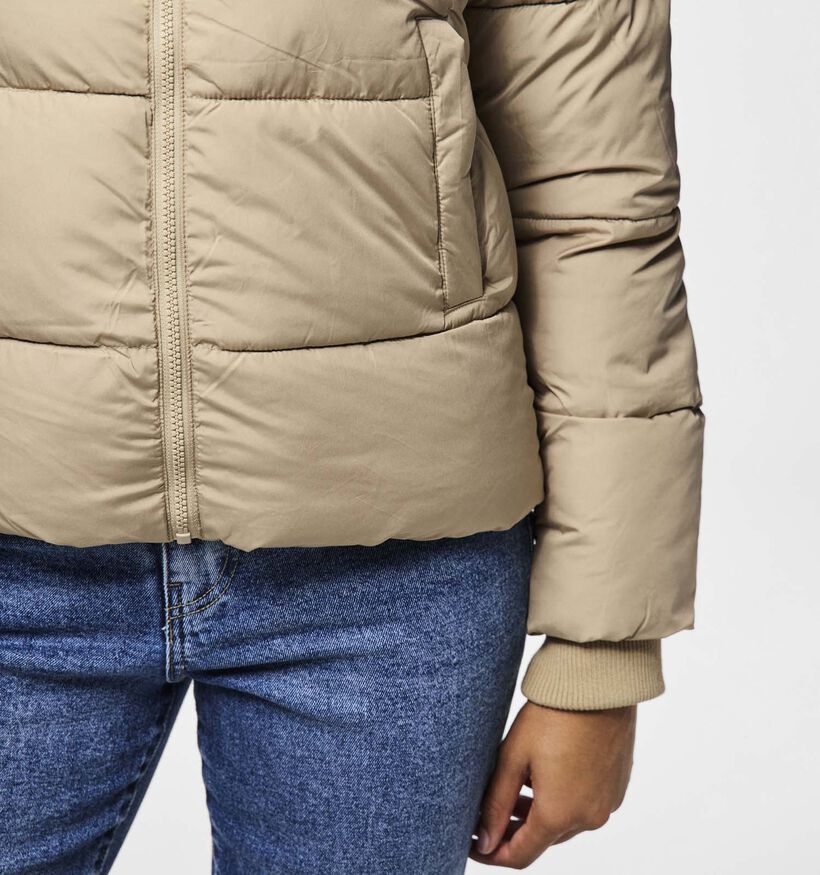 Pieces Bee Puffer Jacket Beige Jas voor dames (361159)