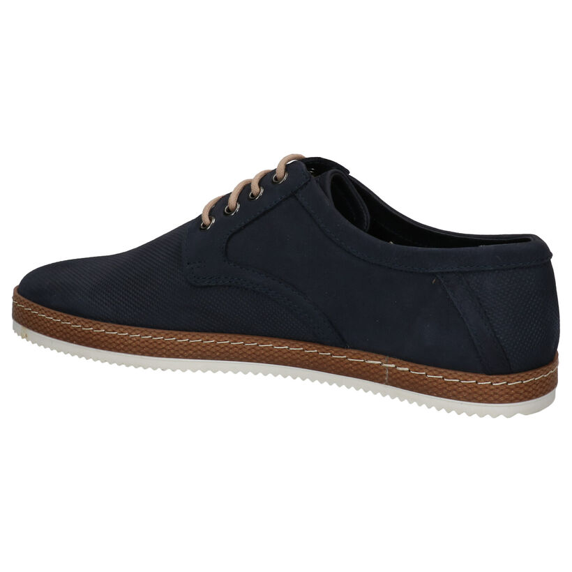 Borgo Sport Blauwe Veterschoenen in leer (265948)