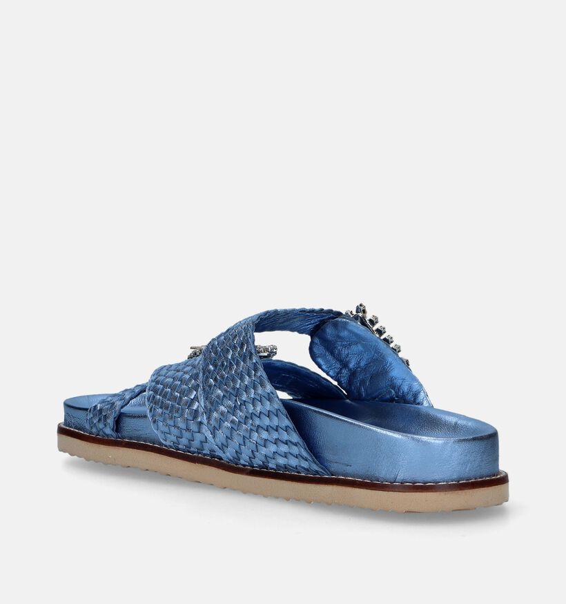 Inuovo Blauwe Metallic Slippers voor dames (341523)