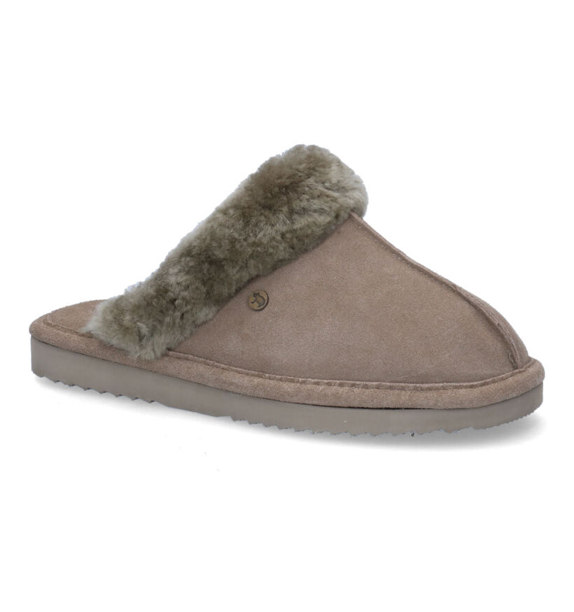 Warmbat Lismore Bruine Wollen Pantoffels voor dames (329914)