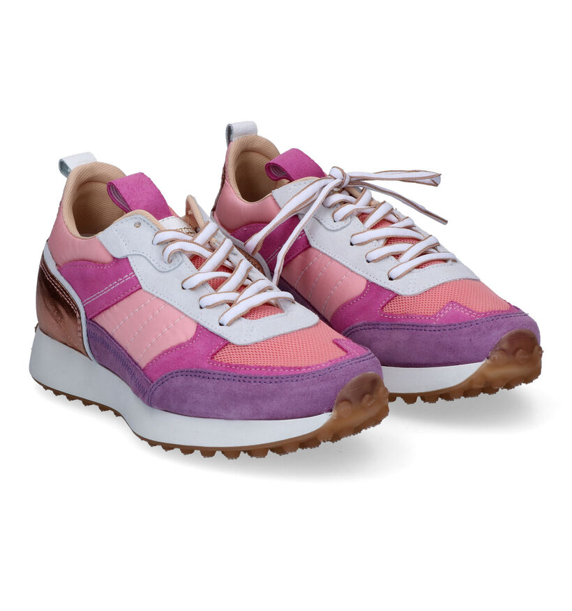 Goosecraft Dane Roze Sneakers in daim (310105)