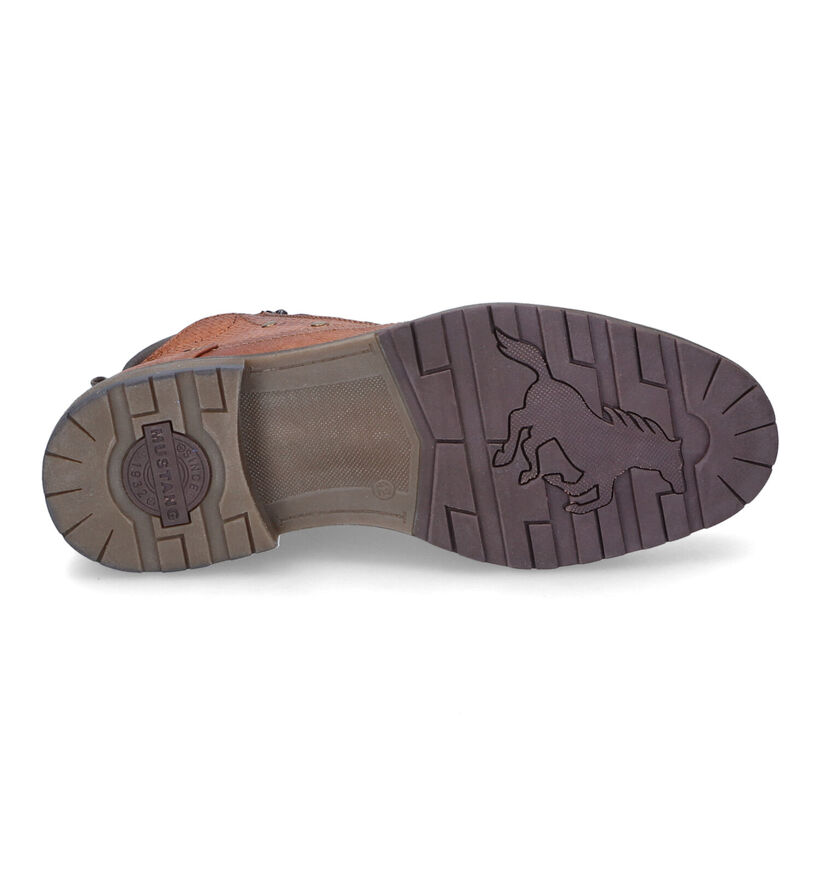 Mustang Boots à lacets en Cognac en simili cuir (313557)