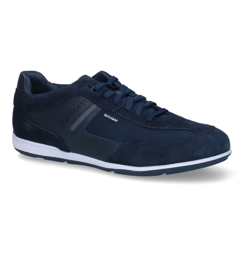 Geox Ionio Blauwe Vetterschoenen in leer (312923)