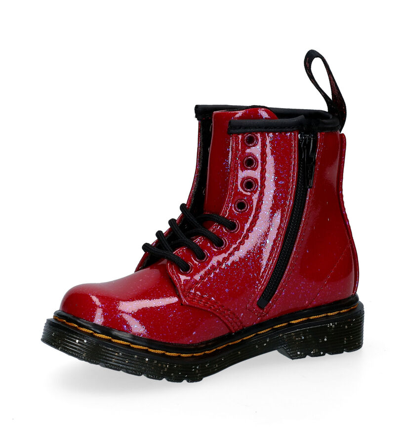 Dr. Martens Cosmic Glitter Bottines en Rouge pour filles (294392)