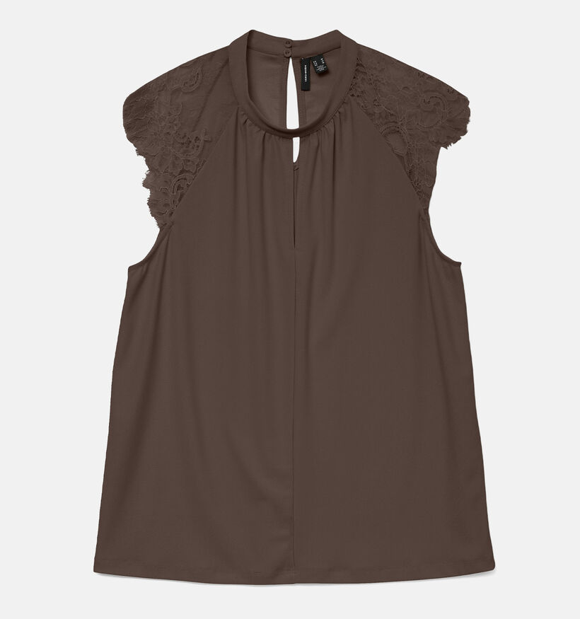 Vero Moda Milla Lace Blouse en Marron pour femmes (378258)