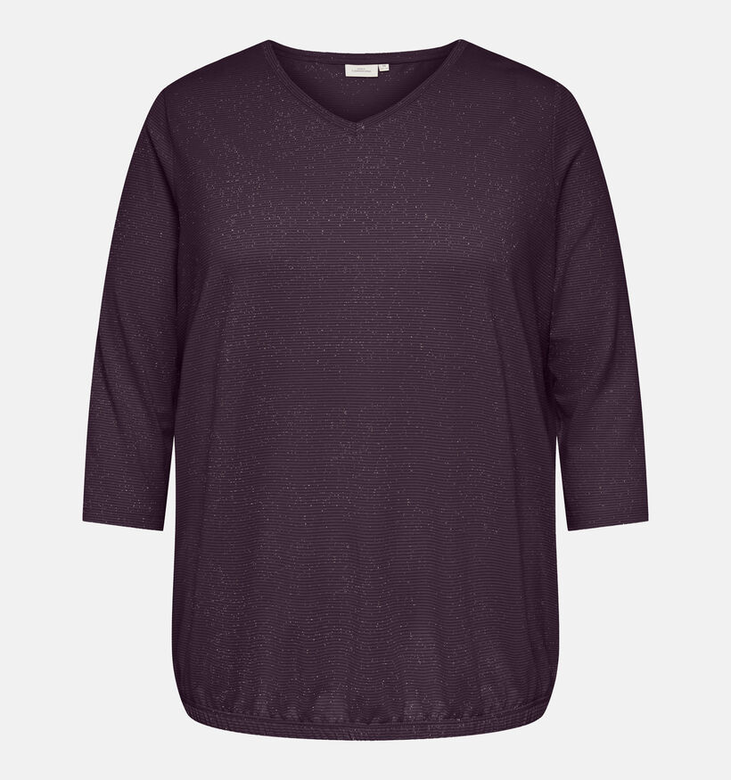 ONLY Carmakoma Glitter Bordeaux T-shirt voor dames (381924)