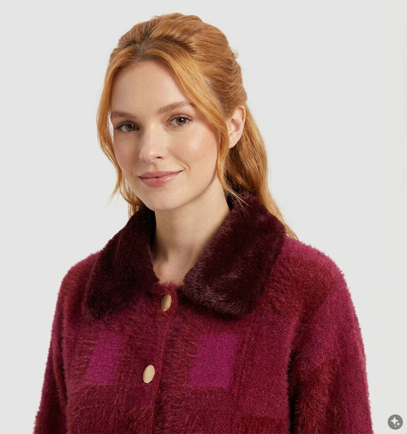Ador&eacute; Denise Gilet en Bordeaux/Rose pour femmes (384088)