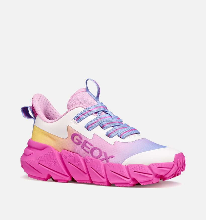 Geox Flexyper Baskets basses en Rose pour filles (368438) - pour semelles orthop&eacute;diques