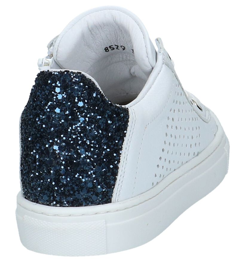 Witte Sneakers met Blauwe Glitters Hampton Bays in leer (213235)