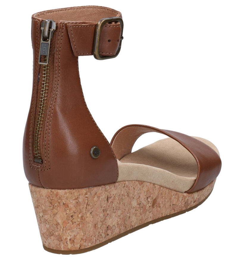 UGG Zoe II Sandales en Cognac en cuir (266808)