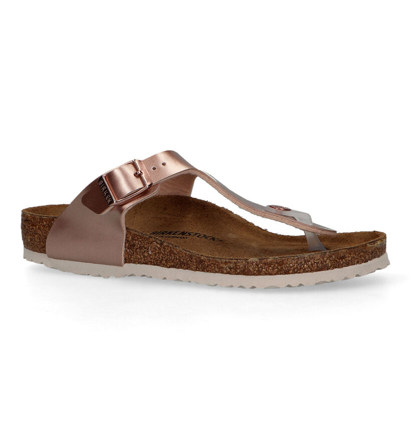 Birkenstock Gizeh Tongs en Or Rose pour filles (322472)