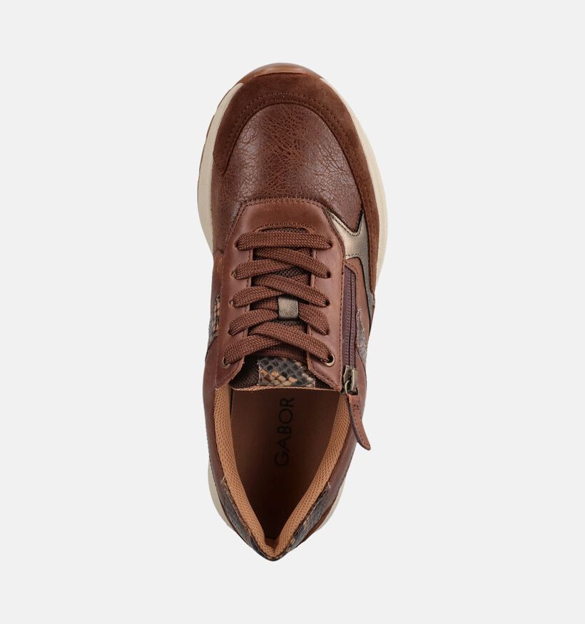 Gabor Comfort Donkerbruine Schoenen met Veter en Rits voor dames (376977) - geschikt voor steunzolen