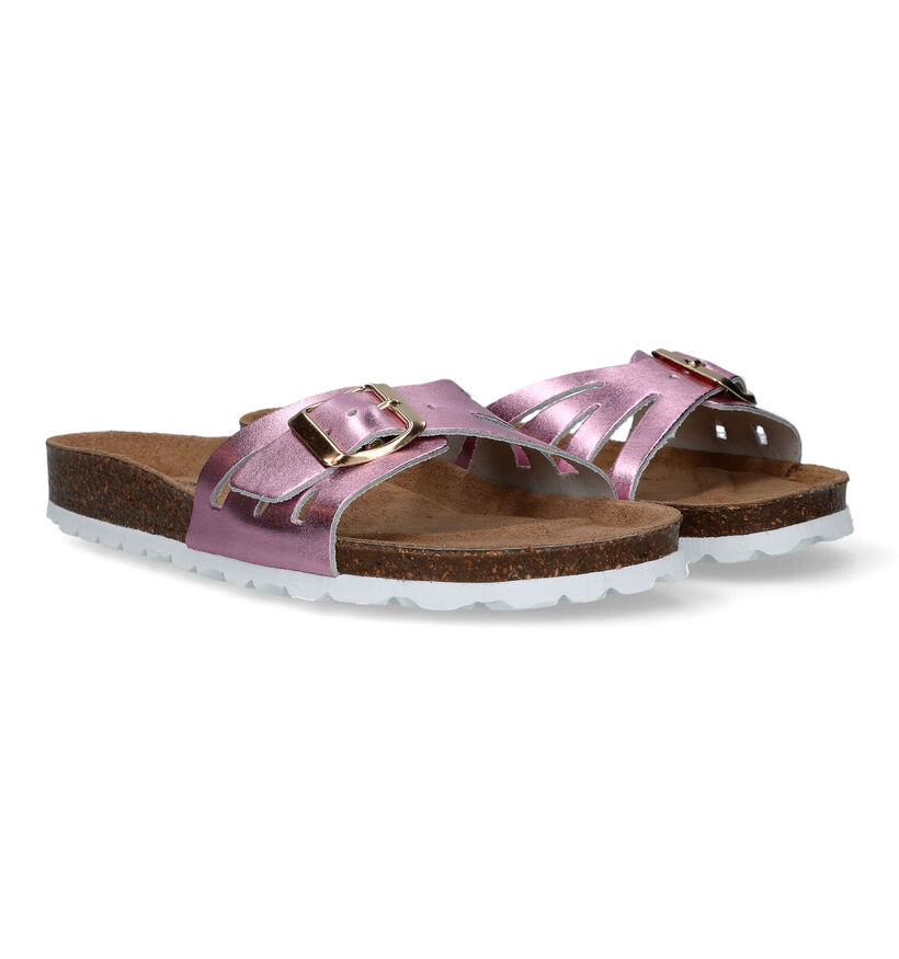 Signatur Roze Slippers in leer (319822)