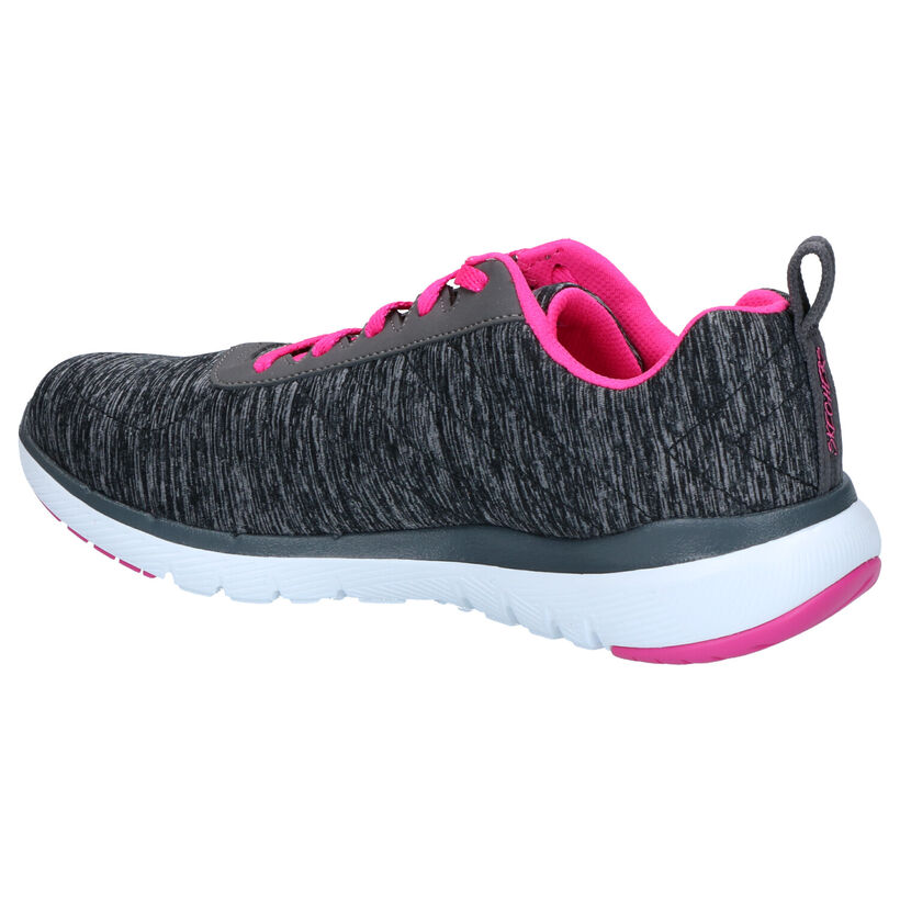 Zwarte Lage Sneakers Skechers Flex Appeal in stof (266930)