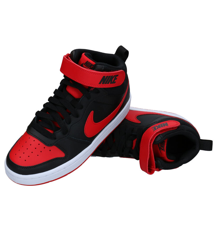 Nike Court Borough Zwarte Sneakers in kunstleer (293611)