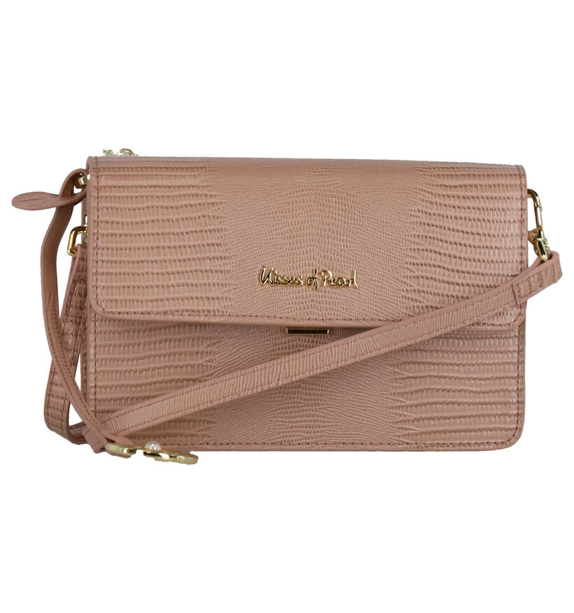 Kisses of Pearl Michelle Roze Crossbody Tas in kunstleer (273746)