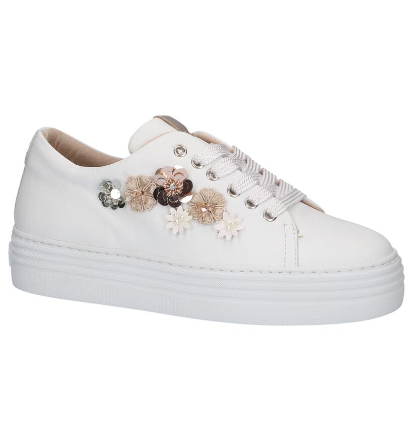 Witte Lage Geklede Sneakers met Bloemen Hampton Bays, , pdp