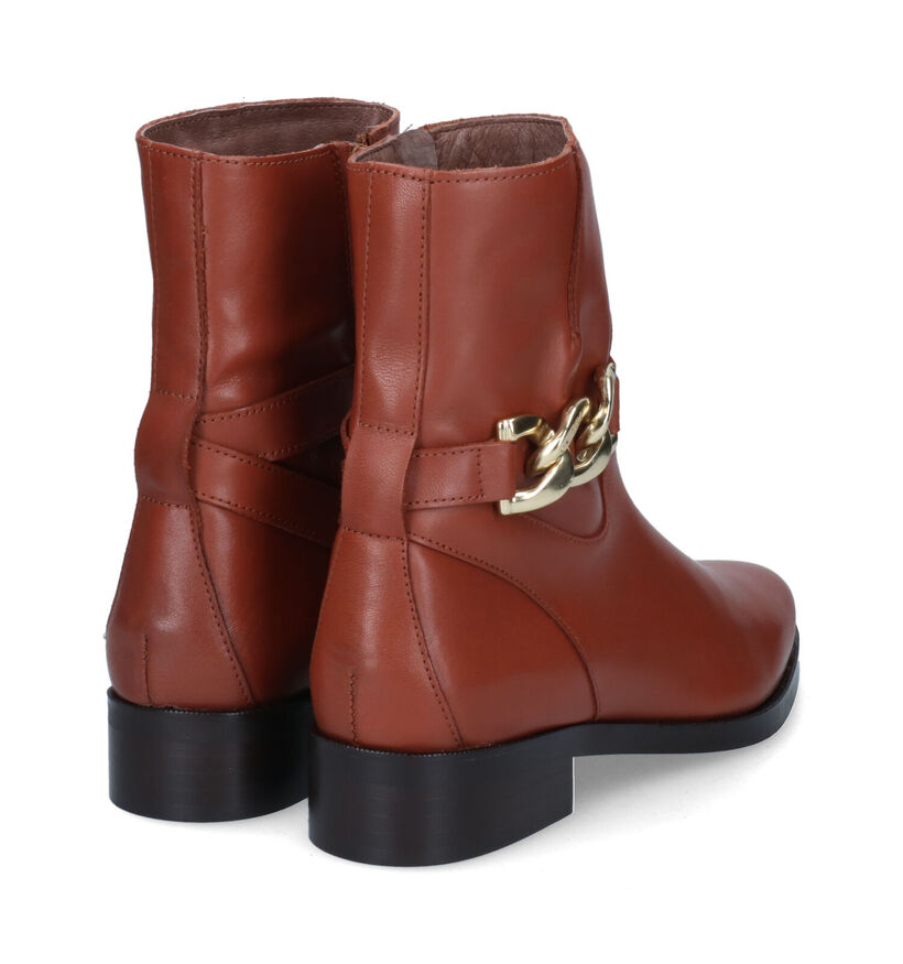 Scapa Bottines plates en Cognac pour femmes (317177)