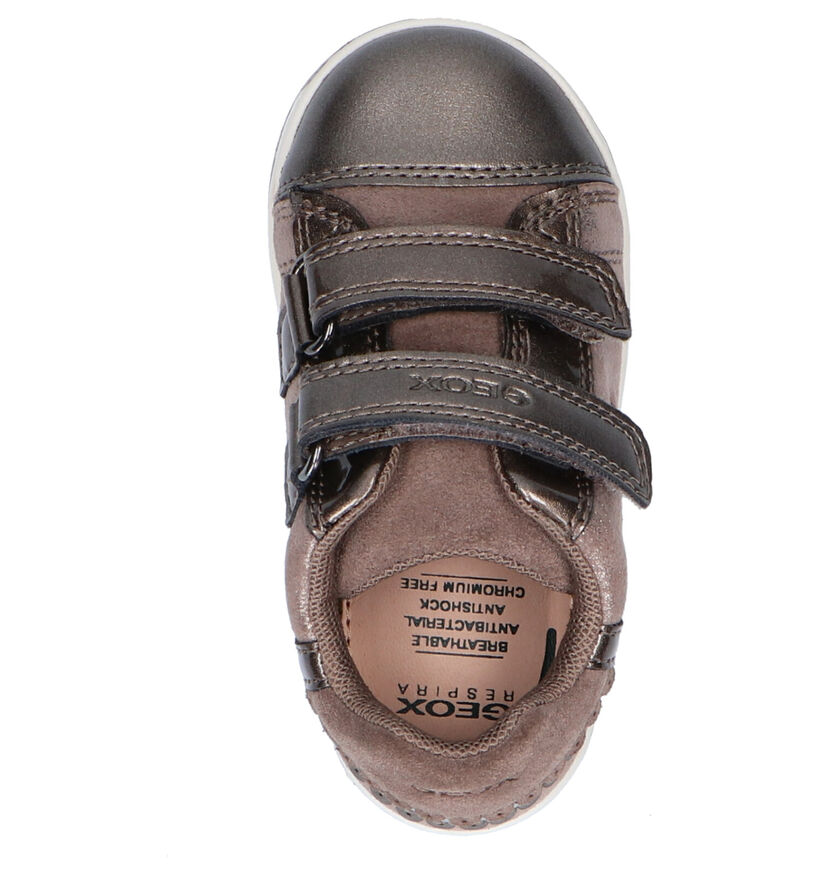 Geox Bronzen Velcroschoenen in daim (254481)