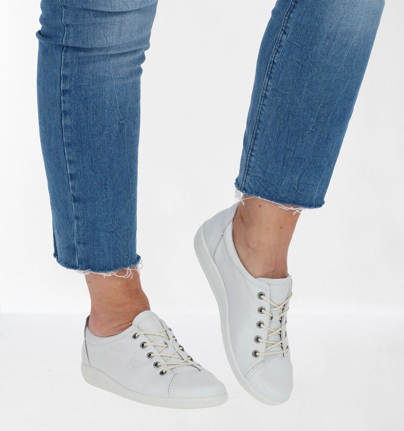 ECCO Soft 7 Chaussures à lacets en Blanc en cuir (270020)